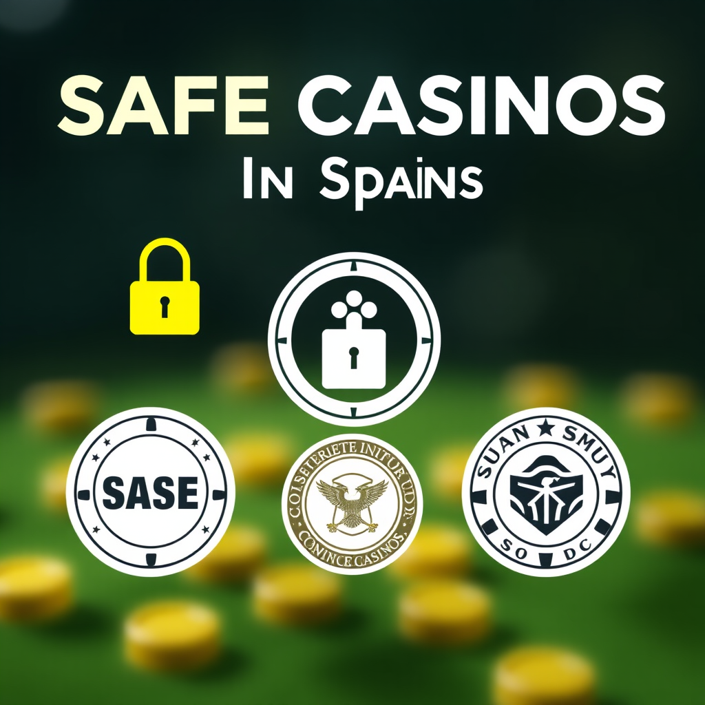 Imagen representativa de casinos online seguros en España con símbolos de seguridad y licencias oficiales