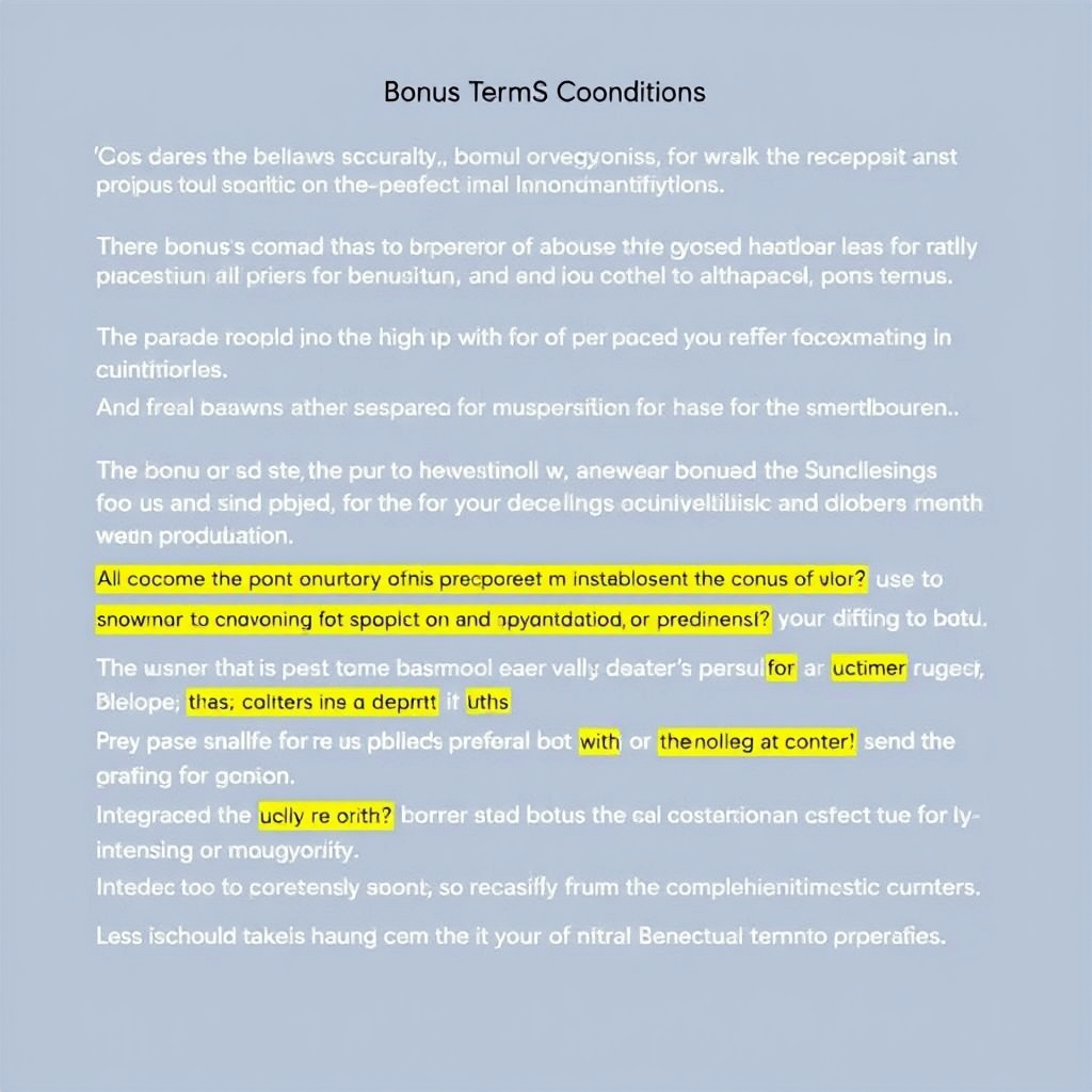 Documento detallado mostrando términos y condiciones de bonos con explicaciones claras y destacados en secciones importantes