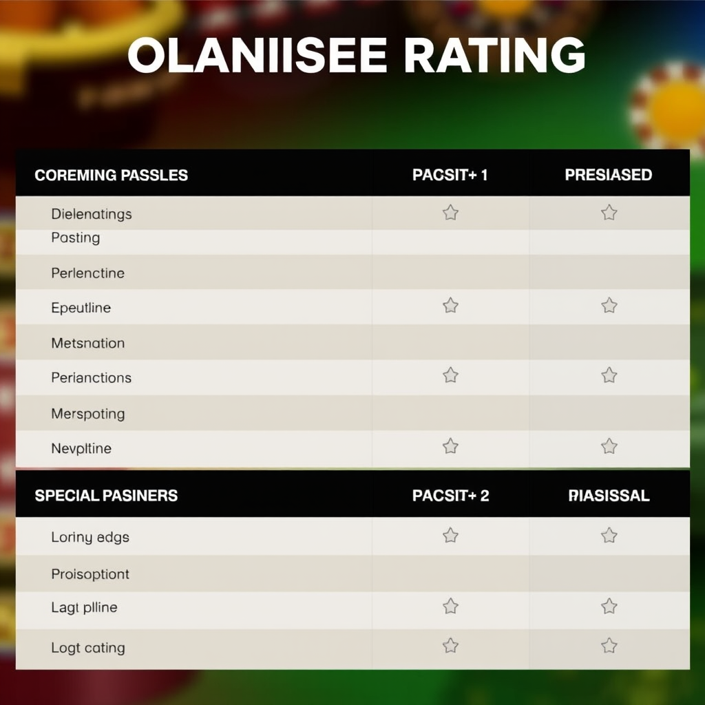 Sistema de calificación mostrando criterios de evaluación y puntuaciones de casinos online